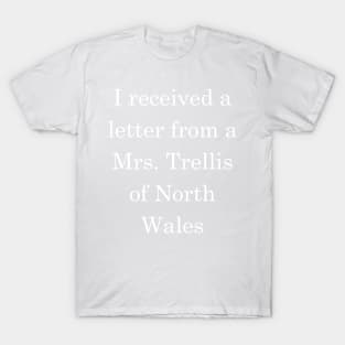 I received a letter from a Mrs Trellis - Light Text T-Shirt